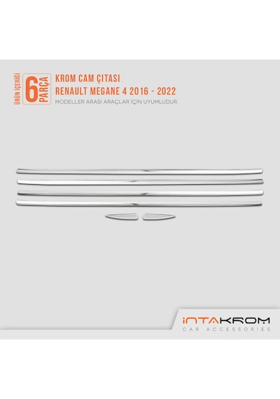 Renault Megane 4 Krom Cam Çıtası 6 Parça 2016 - 2022