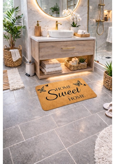 Esnature Evim Evim Güzel Evim Home Sweet Home Kahverengi Kapı Önü Paspası 45x70 Cm Çok Renkli Esnature Evim Evim Güzel Evim Home Sweet Home Kahverengi Kapı Önü Paspası 45x70 Cm Çok Renkli