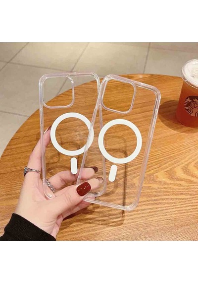 Apple Uyumlu iPhone 15 Plus Kamera Korumalı M-safe Şarj Özellikli Şeffaf Mkst London Silikon Kapak - Şeffaf Şeffaf