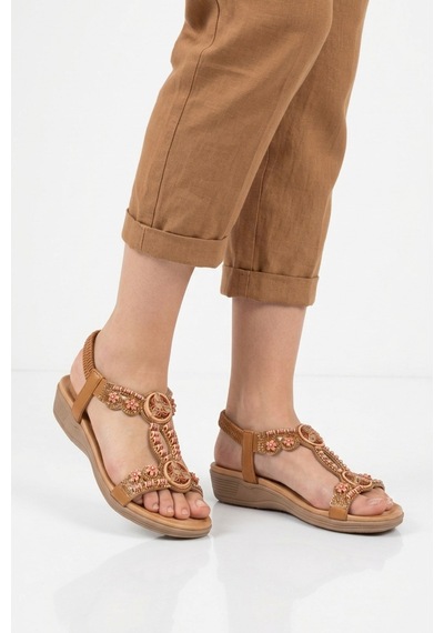 Ewoll 4053 Z Camel Kadın Sandalet