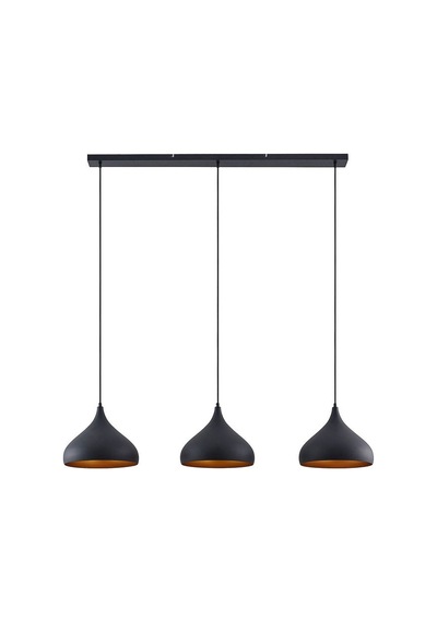 Rsylight Retro Dekoratif Metal Masa Üstü 3 Lü Siyah Rustik Dekoratif Sarkıt Avize 100 Cm Beyaz