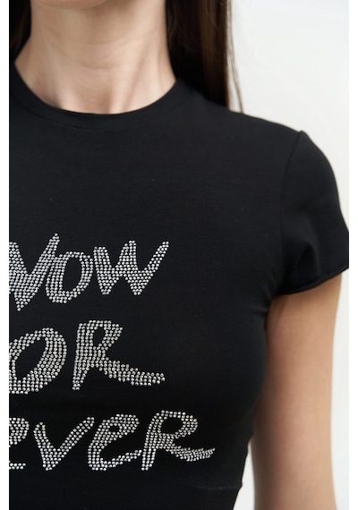 Mai Collection 2725 - Now Or Never Siyah Penye Crop Siyah