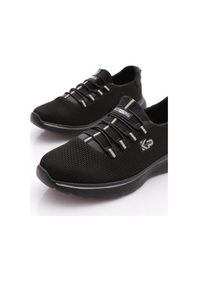 King Paolo H1254 Erkek Relax Krakers Keten Spor Ayakkabı Siyah