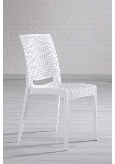 Beyaz Rattan Masa Takımı Beyaz
