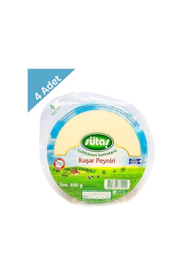 Sütaş Kaşar Peyniri 400 Gr X 4 Adet