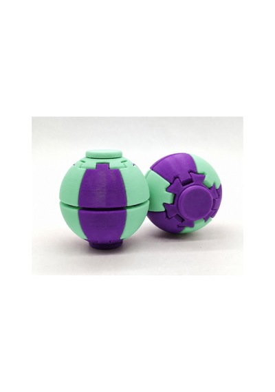 Alvera Press Küresi 3d Baskı Dönüşen Mekanik Fidget Stres Oyuncağı-mor-mint 42470331
