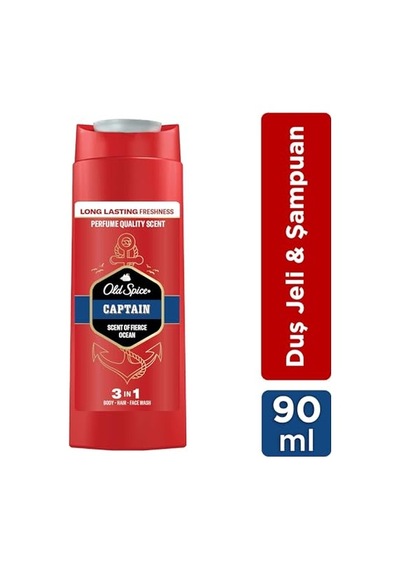 Old Spice Captain Erkek 3 Ü 1 Arada Duş Jeli & Şampuan 90 Mililitre Acai Üzümü