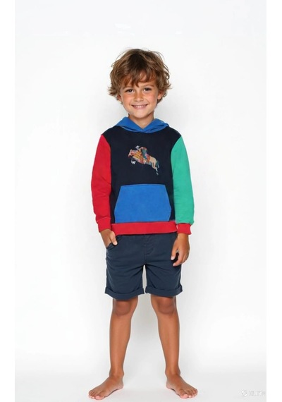 Coupon Çocuk Kapüşonlu Sweatshirt - Tarz / Mavi Mavi