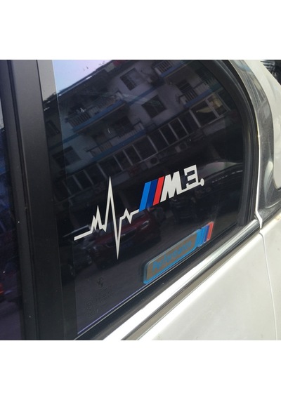Oto Sticker Bmw M3 Renkli Nabız Kalp Atışı Sticker 2 Adet