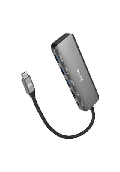 S-lınk Swv-usbc030, Type-c To Hdmı, 3xusb3.0, 1xpd Metal, Usb Hub