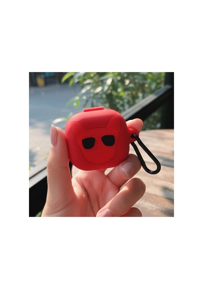Caseonn Galaxy Buds 2 Pro Kılıf Karakter Figürlü French Bulldog Kırmızı Kırmızı - Siyah