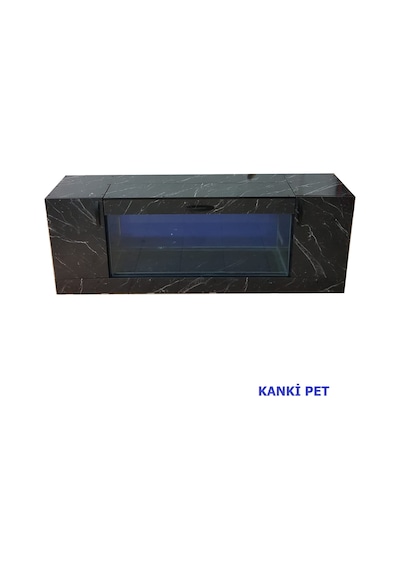 Kanki Pet Akvaryum Tv Ünitesi Parlak Bendir Granit Desen