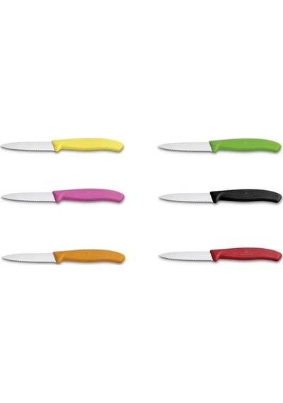 Victorinox 8CM Sivri Uç Tırtıklı Domates & Sosis Bıçağı Siyah