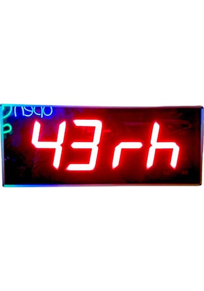 Dijital Led Duvar Ve Masa Saati Derece Ve Nem - Kırmızı Kasa Ölçüsü: 16x40 Cm