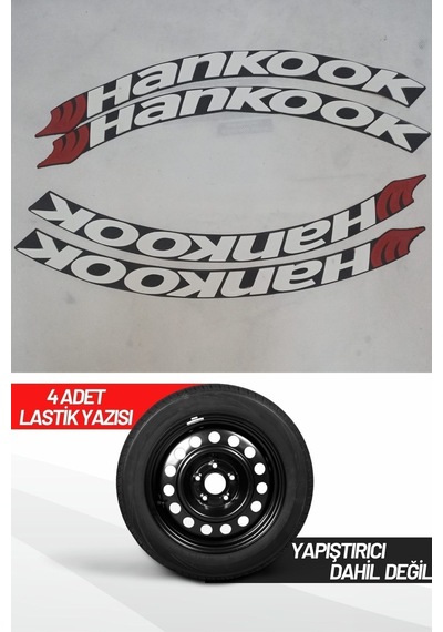 Hankook Uyumlu Motosiklet Ve Otomobil Araç 3d Oto Lastik Yazısı Sticker Arma 4 Adet