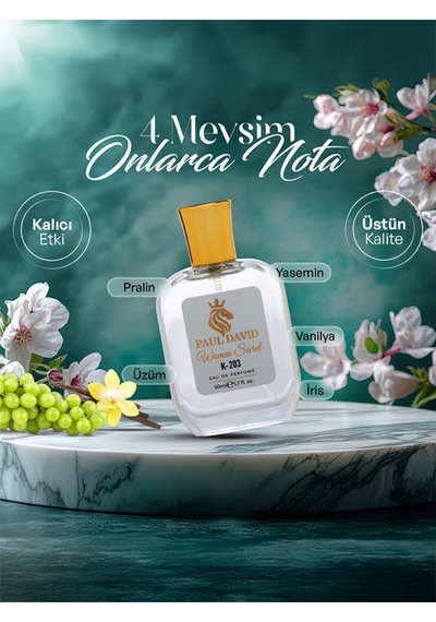 Hediyelik Set Özel Kadın Edp Parfüm Ve Mor Deri Kartlık- Pralin, Vanilya, Yasemin Notalari, K-203 Amber