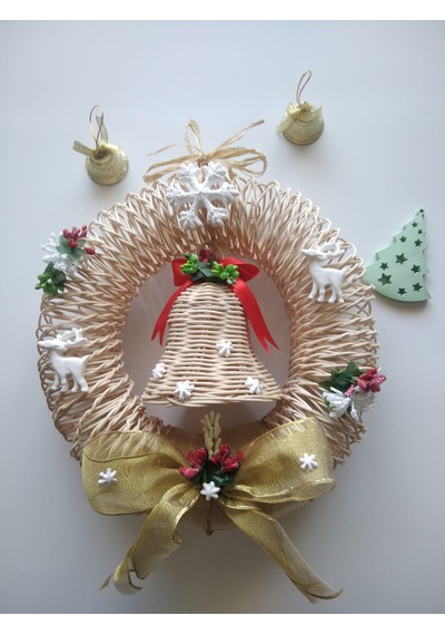 Bambu Noel Temalı Cember Çelenk