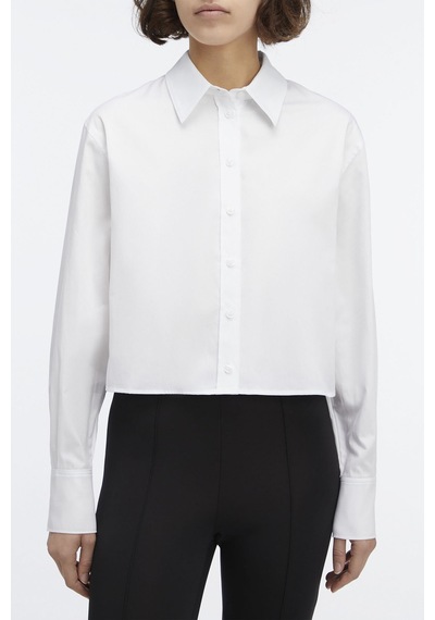 Calvin Klein Standart Gömlek Yaka Düz Beyaz Kadın Gömlek K20k208068yaf Beyaz