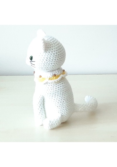 Amigurumi Örgü Oyuncak Kedi Beyaz Van Kedisi Beyaz