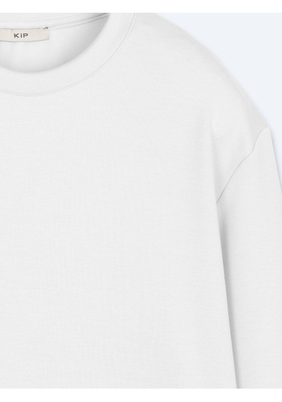 Kip Beyaz Düz Sweatshırt