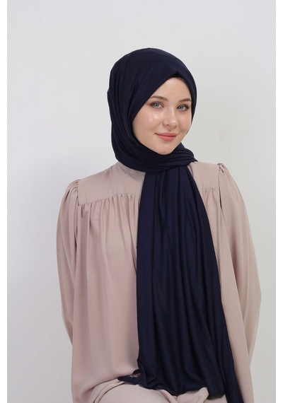 Manolyaşal İslamic Hijab Tesettür Penye Şal - 70 X 180 / Lacivert Lacivert