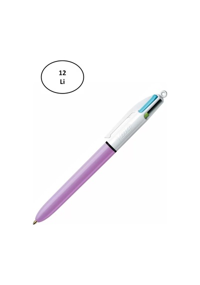 Bic 4 Renk Fun Purple Gövde Tükenmez Kalem 503815 12'li