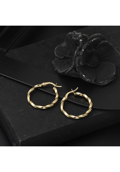 Bilezikci 14 Ayar 2,5 Cm. Çaplı Burgu Küpe Altın Kphas14k30252