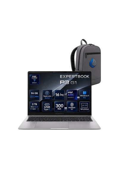 Asus ExpertBook P3 G1 P3606CCA-U716512G1D-AIRNP31 Ultra 7-255H 96 GB 2 TB SSD 16'' W11P Dizüstü Bilgisayar