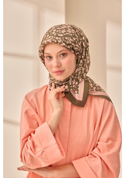 Silk Home Aura Eşarp 140005-16 Koyu Yeşil, Pudra, Ekru