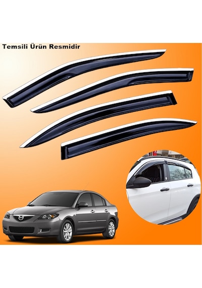 Mazda 3 Sedan Mügen Cam Rüzgarlığı Abs Krom Nikelajlı Cam Rüzgarlığı 2003-2009 Arası 4 Lü Set