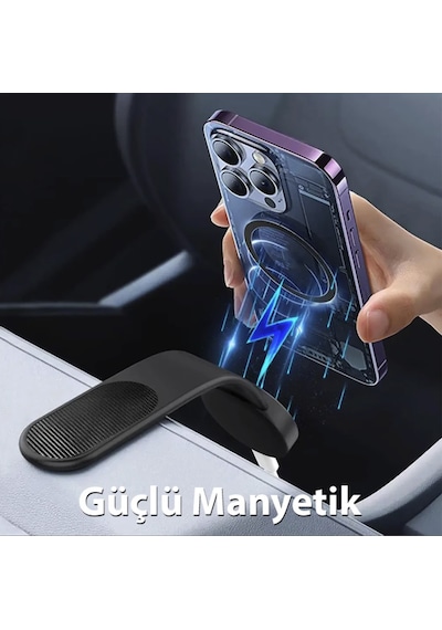 Magsafe Kablosuz Şarjlı Araba İçin Araç İçi Telefon Tutucu Wireless Şarj Özellikli