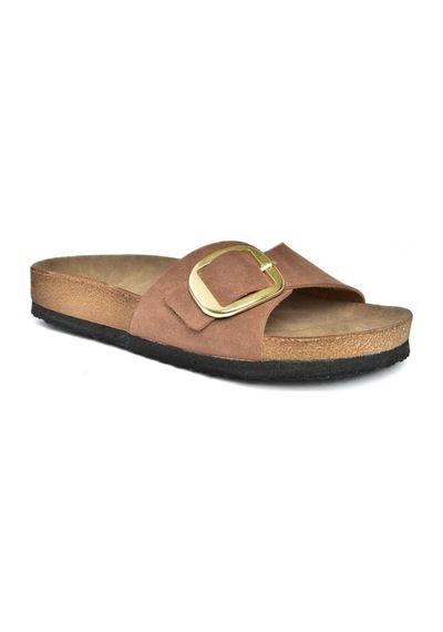 Fox Shoes P777507202 Taba Süet Günlük Kadın Terlik Taba-süet Taba