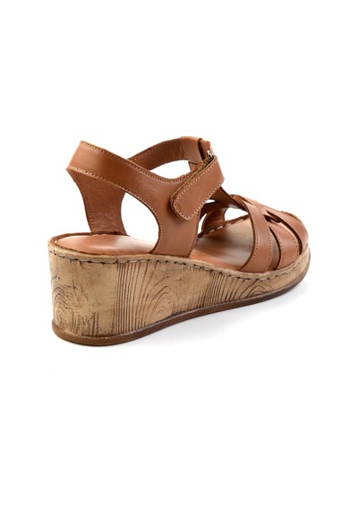 Bambi Taba Leather Kadın Sandalet K05552000503 Taba