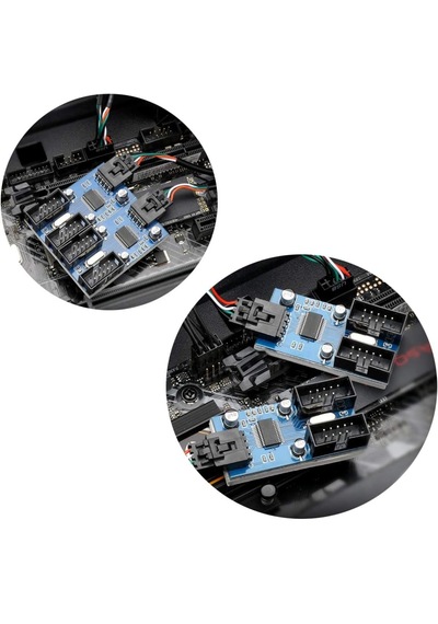 6091 Anakart İç Usb Hub 9 Pin Header 1x4 Çoğaltıcı Port Genişletici Panel Rgb Dişi
