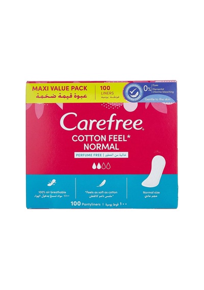 Carefree Normal Cotton Parfümsüz 100'lü Günlük Ped