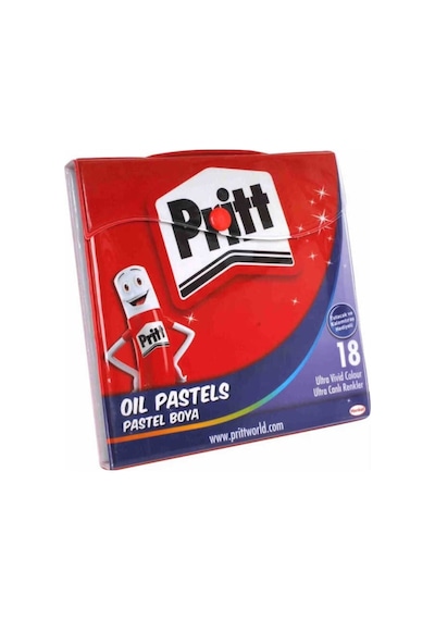 Pritt 18 Parça Renkli Pastel Boya Seti Kompakt Taşıma Çantalı Pratik Kullanım Tasarımı Karışık