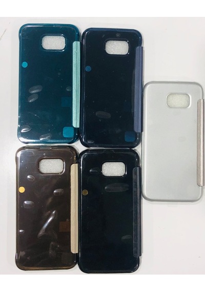 Samsung Uyumlu S6 Edge Kapakli Kilif 329757594 - Renk / Açik Yesil