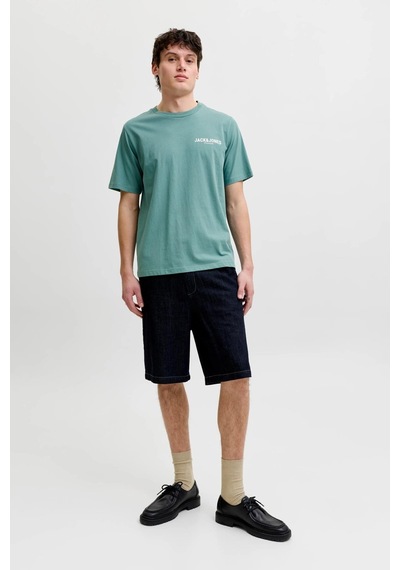 Jack & Jones Jprblaoscar Erkek Tişört Kısa Kollu Pamuklu Şık Günlük Yeşil