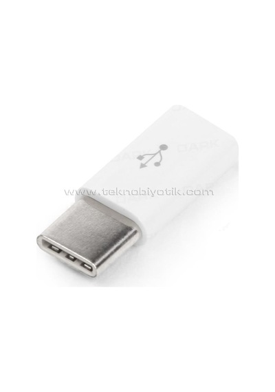 Dark Usb3.1 Type-C Erkek - Micro Usb 2.0 Dişi Beyaz Dönüştürücü DK AC U31XMICROW