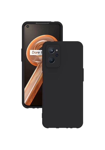 Realme 9i Kılıf Kamera Korumalı Silikon Rubber Arka Kapak Siyah