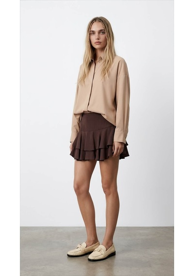 Quzu Oversize Taş Kadın Gömlek 11478