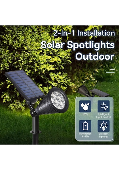 Solar Güneş Enerjili Kazıklı Çim & Bahçe Aydınlatma Armatürü 7w Ip65 Çok Renkli