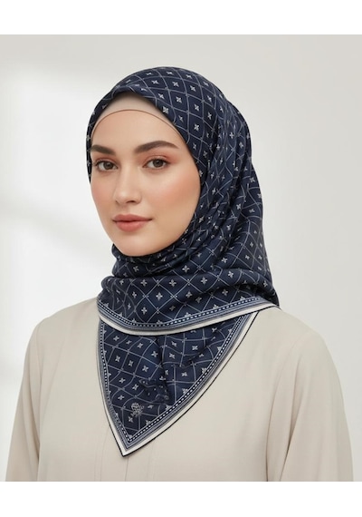 İpekal Mono Organik Pamuk Eşarp - 06247 Lacivert-Beyaz
