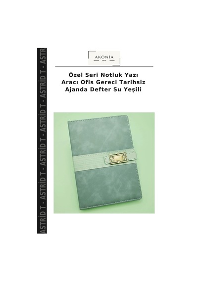 Özel Seri Notluk Yazı Aracı Ofis Gereci Tarihsiz Ajanda Defter Su Yeşili Çok Renkli