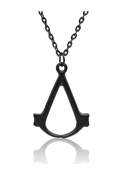 Assassin's Creed Kolye Oyuncu Kolyesi Siyah Renk Klasik Zincirli Siyah