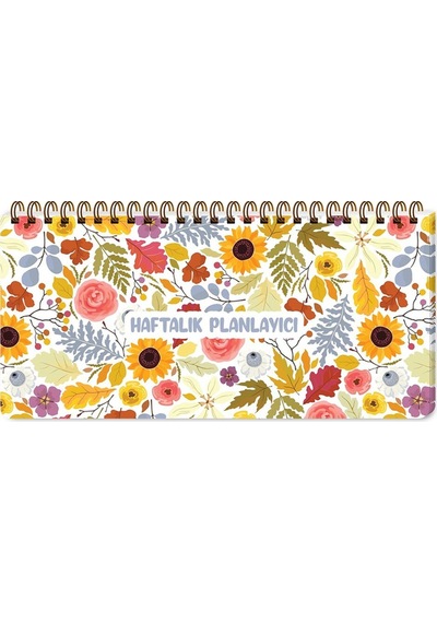 Keskin Color 13x27cm Spiralli Haftalık Planner Blok - Sunflower Sunflower