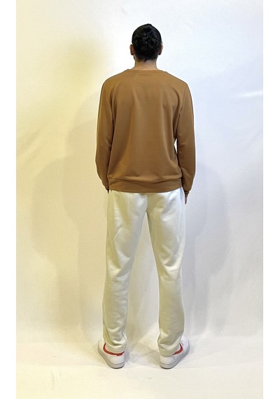 Süperlife Erkek Bisiklet Yaka Regular Fit Brooklyn Baskılı İnce Sweatshirt Spr22sw132 Sütlü Kahve