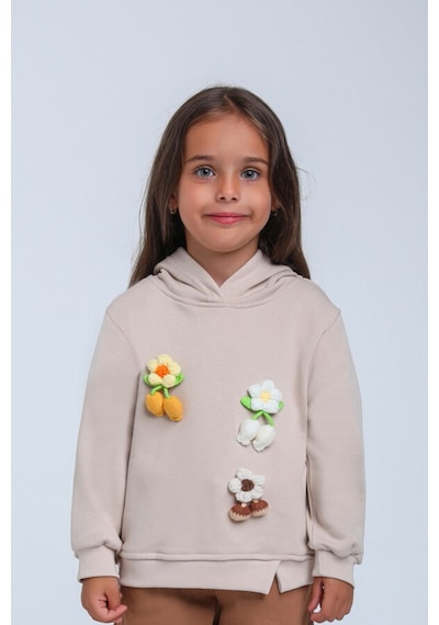 Xo Kids Kız Çocuk Sweatshirt 1-5 Yaş 35868 Taş Rengi Taş