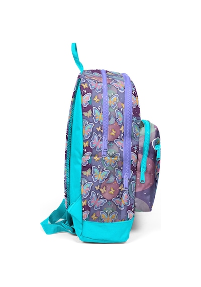 Coral High Kız Çocuk Pastel Renkli Kelebek Desenli İlkokul Sırt Çantası Dört Bölme 33206 Lila