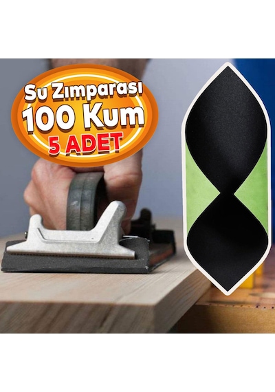 Badem10 Su Zımparası 100 Kum 23x28 Cm Yumuşak Kağıt Tabaka Sulu Kuru Zımpara 5 Adet